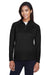 Devon & Jones DG440W Womens Compass Stretch Tech Moisture Wicking 1/4 Zip Sweatshirt Black Model Front