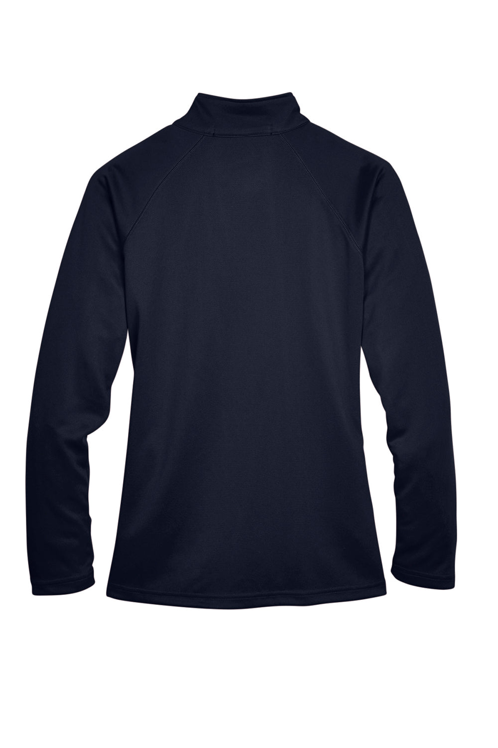 Devon & Jones DG440W Womens Compass Stretch Tech Moisture Wicking 1/4 Zip Sweatshirt Navy Blue Flat Back