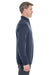 Devon & Jones DG478 Mens Manchester Jersey 1/4 Zip Sweater Navy Blue Model Side