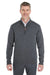 Devon & Jones DG478 Mens Manchester Jersey 1/4 Zip Sweater Heather Dark Grey Model Front