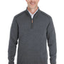 Devon & Jones Mens Manchester Jersey 1/4 Zip Sweater - Heather Dark Grey - Closeout