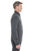 Devon & Jones DG478 Mens Manchester Jersey 1/4 Zip Sweater Heather Dark Grey Model Side