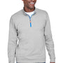 Devon & Jones Mens DryTec20 Performance Moisture Wicking 1/4 Zip Sweatshirt - Heather Grey