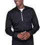 Devon & Jones Mens DryTec20 Performance Moisture Wicking 1/4 Zip Sweatshirt - Black