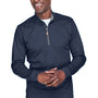 Devon & Jones Mens DryTec20 Performance Moisture Wicking 1/4 Zip Sweatshirt - Navy Blue