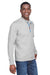 Devon & Jones DG479 Mens DryTec20 Performance Moisture Wicking 1/4 Zip Sweatshirt Heather Grey Model 3q