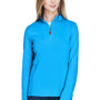 Devon & Jones Womens DryTec20 Performance Moisture Wicking 1/4 Zip Sweatshirt - Ocean Blue