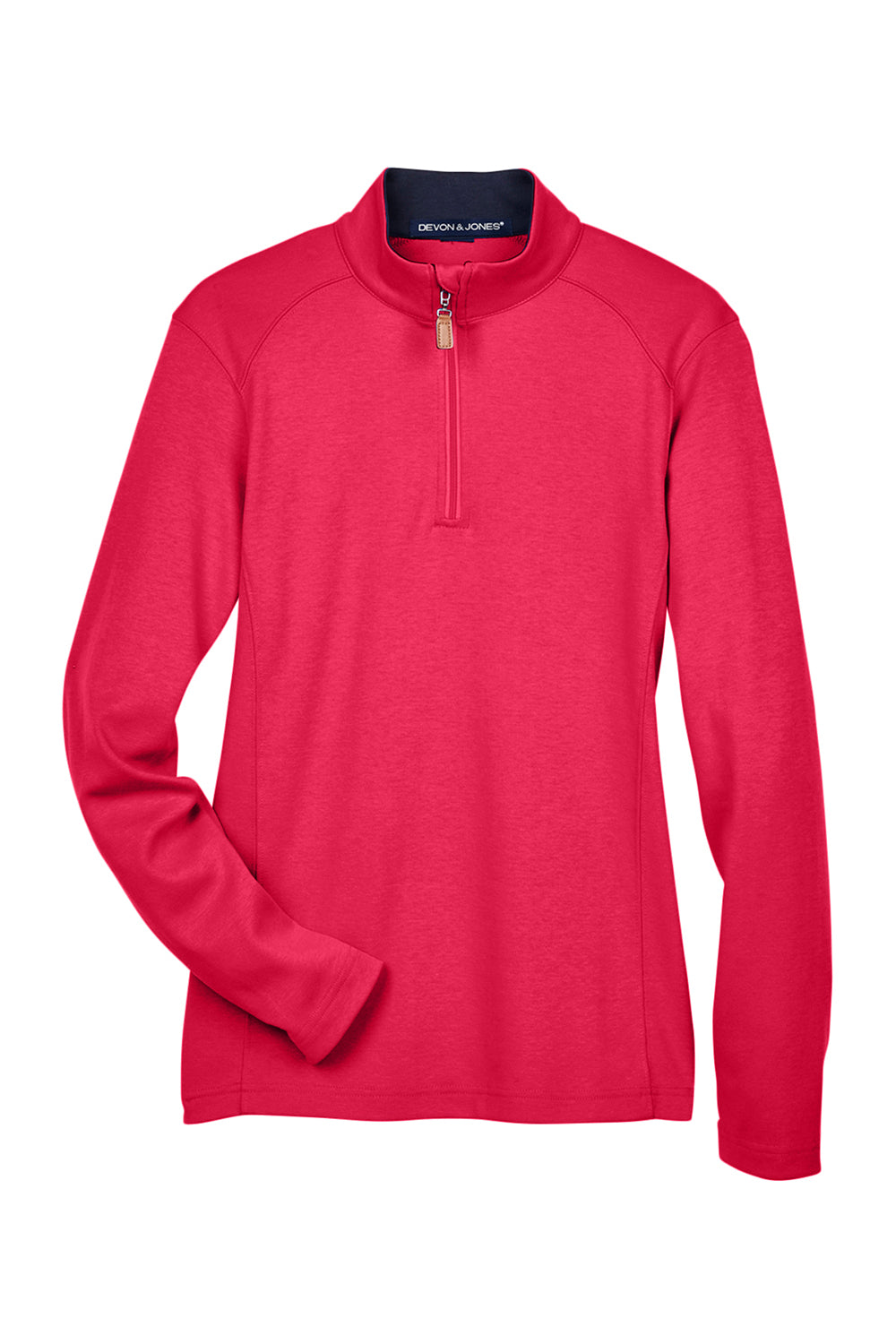 Devon & Jones DG479W Womens DryTec20 Performance Moisture Wicking 1/4 Zip Sweatshirt Red Flat Front