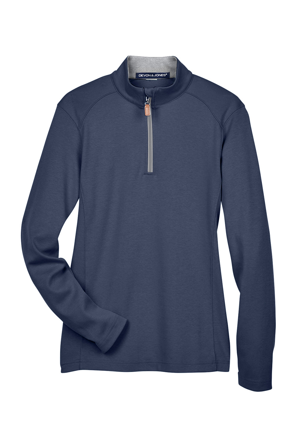 Devon & Jones DG479W Womens DryTec20 Performance Moisture Wicking 1/4 Zip Sweatshirt Navy Blue Flat Front