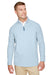 Devon & Jones DG480 Mens CrownLux Clubhouse Performance Moisture Wicking 1/4 Zip Sweatshirt Ocean Blue Model Front