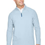 Devon & Jones Mens CrownLux Clubhouse Performance Moisture Wicking 1/4 Zip Sweatshirt - Ocean Blue