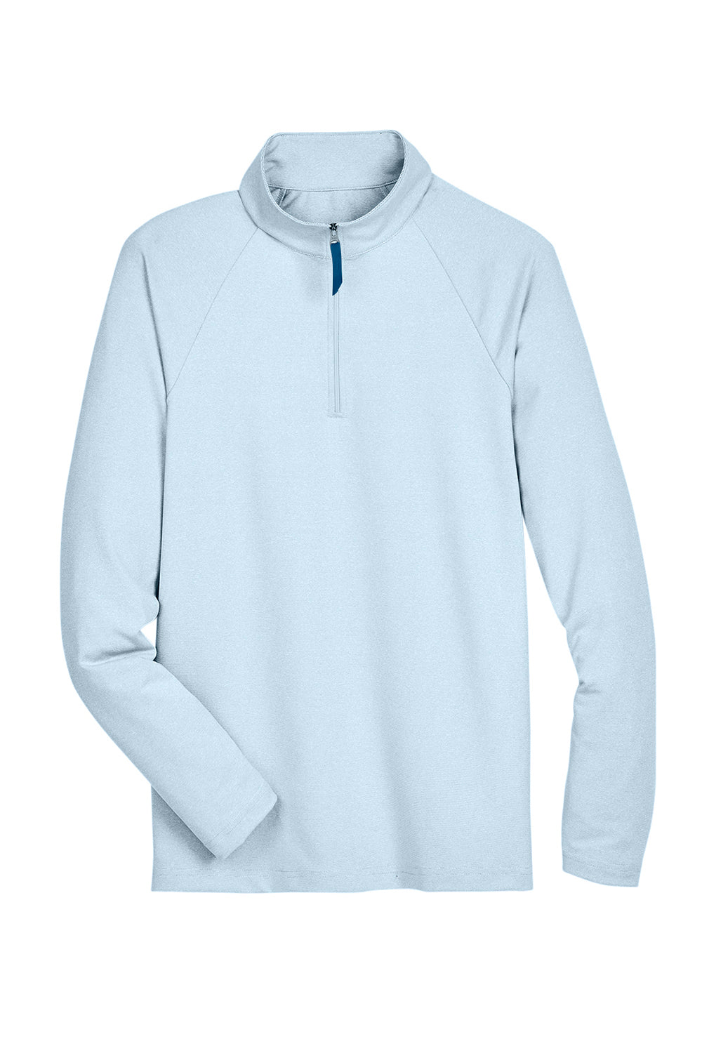 Devon & Jones DG480 Mens CrownLux Clubhouse Performance Moisture Wicking 1/4 Zip Sweatshirt Ocean Blue Flat Front