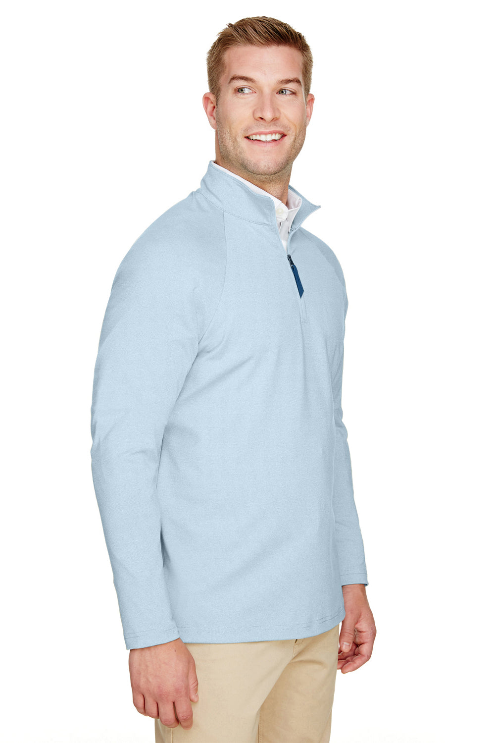 Devon & Jones DG480 Mens CrownLux Clubhouse Performance Moisture Wicking 1/4 Zip Sweatshirt Ocean Blue Model 3q