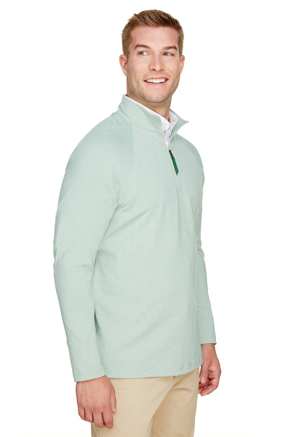 Devon & Jones DG480 Mens CrownLux Clubhouse Performance Moisture Wicking 1/4 Zip Sweatshirt Kelly Green Model 3q