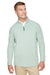 Devon & Jones DG480 Mens CrownLux Clubhouse Performance Moisture Wicking 1/4 Zip Sweatshirt Kelly Green Model Front