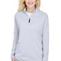 Devon & Jones Womens CrownLux Clubhouse Performance Moisture Wicking 1/4 Zip Sweatshirt - Navy Blue