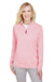 Devon & Jones DG480W Womens CrownLux Clubhouse Performance Moisture Wicking 1/4 Zip Sweatshirt Red Model Front