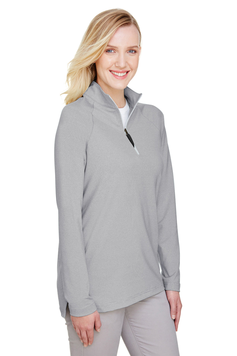 Devon & Jones DG480W Womens CrownLux Clubhouse Performance Moisture Wicking 1/4 Zip Sweatshirt Black Model 3q