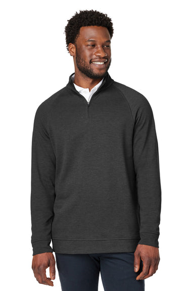 Devon & Jones DG481 Mens New Classics Charleston 1/4 Zip Sweatshirt Black Melange Model Front