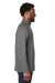 Devon & Jones DG481 Mens New Classics Charleston 1/4 Zip Sweatshirt Graphite Grey Melange Model Side