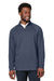 Devon & Jones DG481 Mens New Classics Charleston 1/4 Zip Sweatshirt Navy Blue Melange Model Front