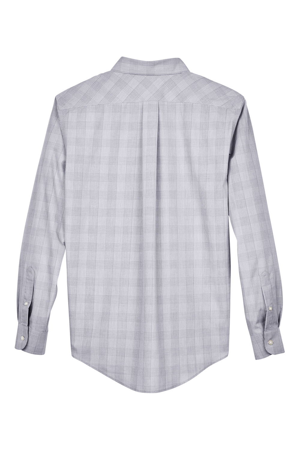 Devon & Jones DG520 Mens Crown Woven Collection Wrinkle Resistant Long Sleeve Button Down Shirt w/ Pocket White/Graphite Grey/Light Graphite Flat Back