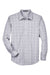 Devon & Jones DG520 Mens Crown Woven Collection Wrinkle Resistant Long Sleeve Button Down Shirt w/ Pocket White/Graphite Grey/Light Graphite Flat Front