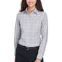 Devon & Jones Womens Crown Woven Collection Wrinkle Resistant Long Sleeve Button Down Shirt - White/Graphite Grey/Light Graphite