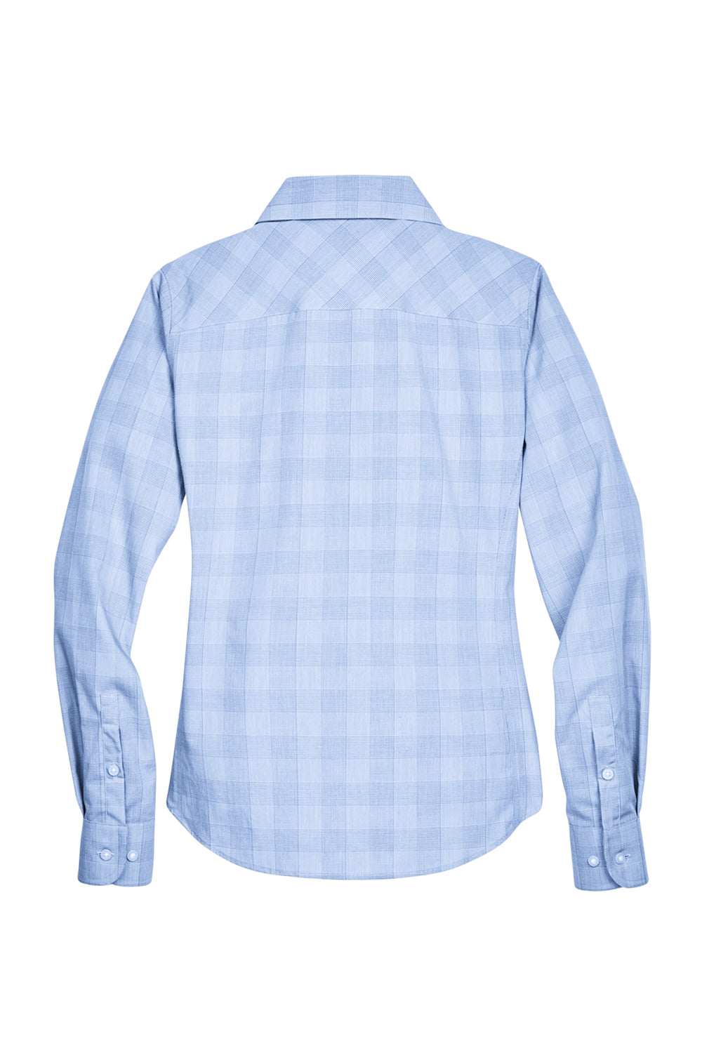 Devon & Jones DG520W Womens Crown Woven Collection Wrinkle Resistant Long Sleeve Button Down Shirt White/Light French Blue Flat Back