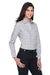 Devon & Jones DG520W Womens Crown Woven Collection Wrinkle Resistant Long Sleeve Button Down Shirt White/Graphite Grey/Light Graphite Model 3q