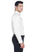 Devon & Jones DG530/DG530T Mens Crown Woven Collection Wrinkle Resistant Long Sleeve Button Down Shirt w/ Pocket White Model Side