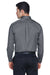 Devon & Jones DG530/DG530T Mens Crown Woven Collection Wrinkle Resistant Long Sleeve Button Down Shirt w/ Pocket Graphite Grey Model Back