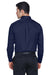 Devon & Jones DG530/DG530T Mens Crown Woven Collection Wrinkle Resistant Long Sleeve Button Down Shirt w/ Pocket Navy Blue Model Back