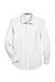 Devon & Jones DG530/DG530T Mens Crown Woven Collection Wrinkle Resistant Long Sleeve Button Down Shirt w/ Pocket White Flat Front