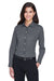 Devon & Jones DG530W Womens Crown Woven Collection Wrinkle Resistant Long Sleeve Button Down Shirt Graphite Grey Model Front