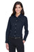 Devon & Jones DG530W Womens Crown Woven Collection Wrinkle Resistant Long Sleeve Button Down Shirt Navy Blue Model Front