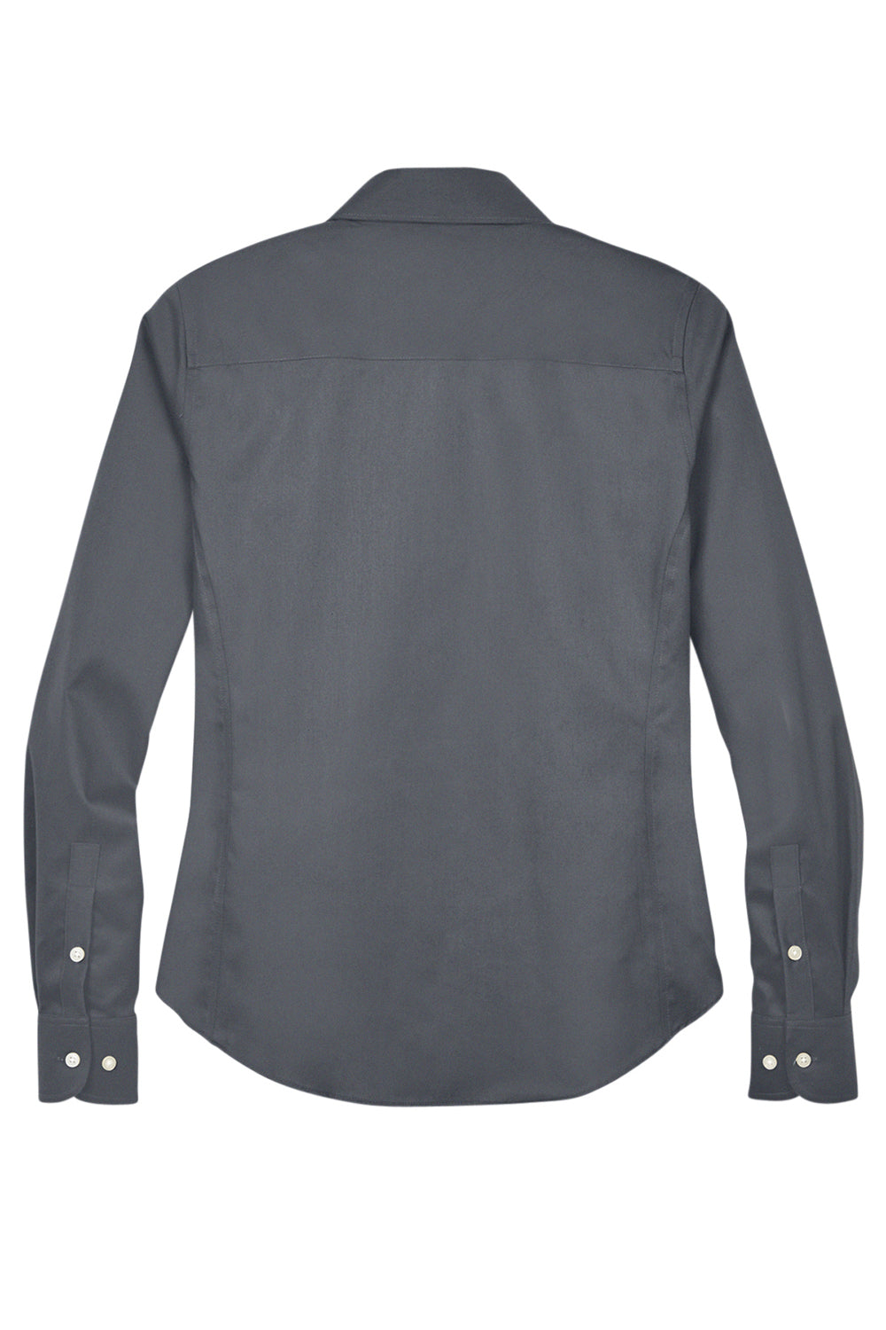 Devon & Jones DG530W Womens Crown Woven Collection Wrinkle Resistant Long Sleeve Button Down Shirt Graphite Grey Flat Back