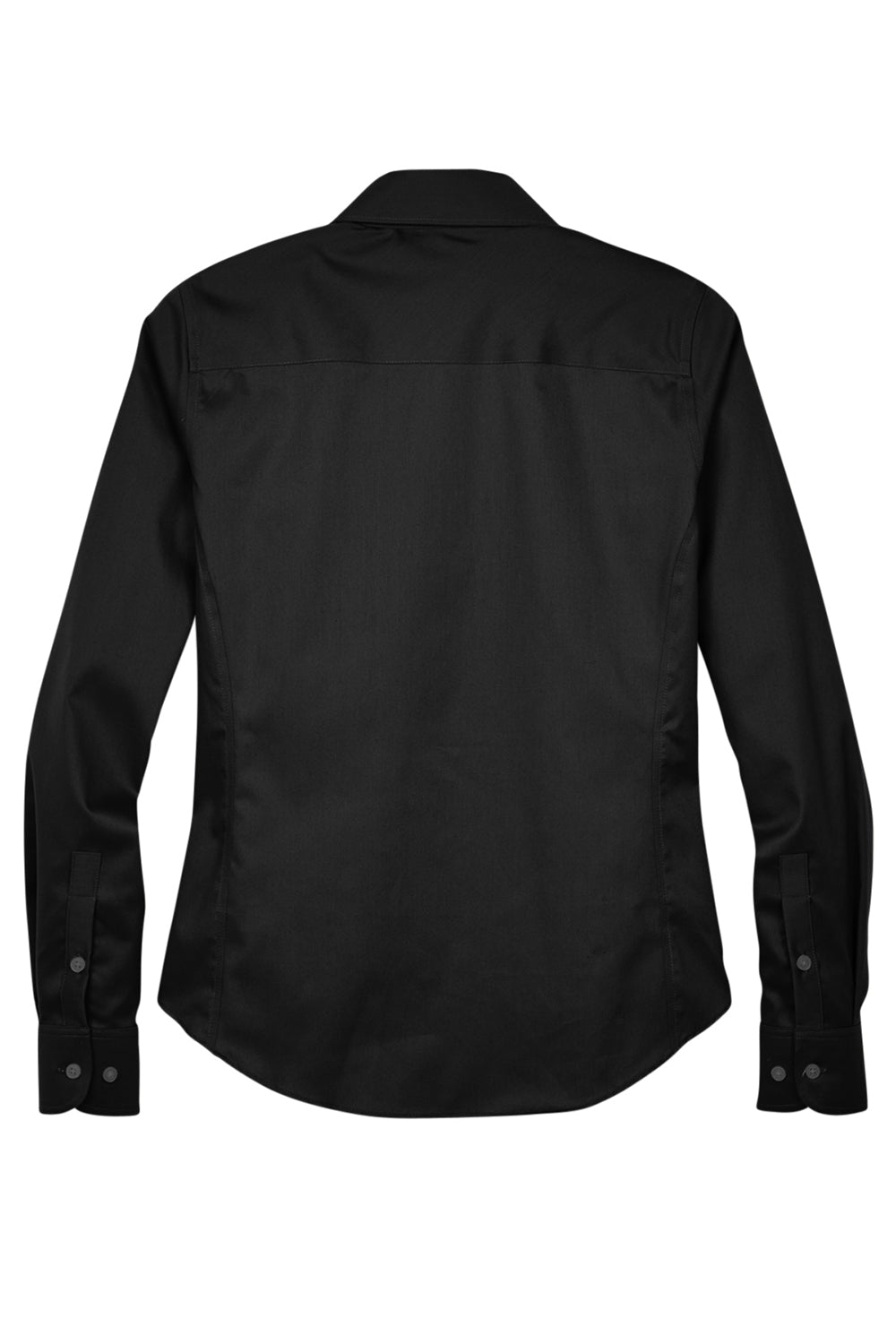 Devon & Jones DG530W Womens Crown Woven Collection Wrinkle Resistant Long Sleeve Button Down Shirt Black Flat Back