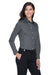 Devon & Jones DG530W Womens Crown Woven Collection Wrinkle Resistant Long Sleeve Button Down Shirt Graphite Grey Model 3q