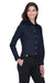 Devon & Jones DG530W Womens Crown Woven Collection Wrinkle Resistant Long Sleeve Button Down Shirt Navy Blue Model 3q