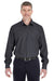 Devon & Jones DG532 Mens Crown Woven Collection Wrinkle Resistant Long Sleeve Button Down Shirt Black Model Front