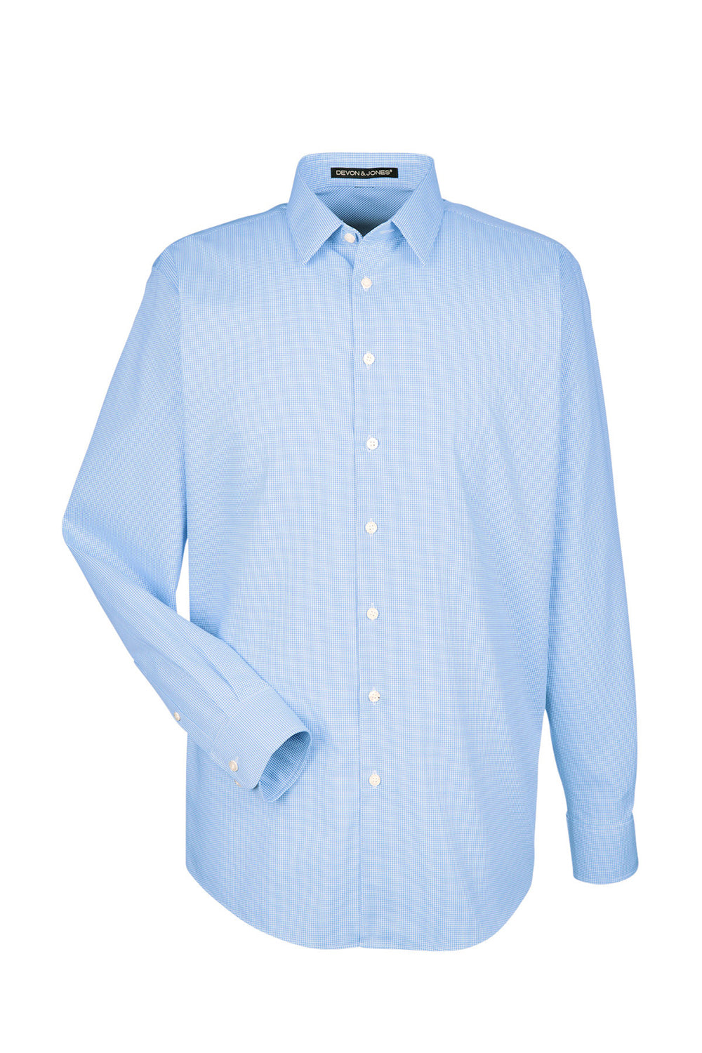 Devon & Jones DG532 Mens Crown Woven Collection Wrinkle Resistant Long Sleeve Button Down Shirt French Blue Flat Front