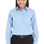 Devon & Jones Womens Crown Woven Collection Wrinkle Resistant Long Sleeve Button Down Shirt - French Blue