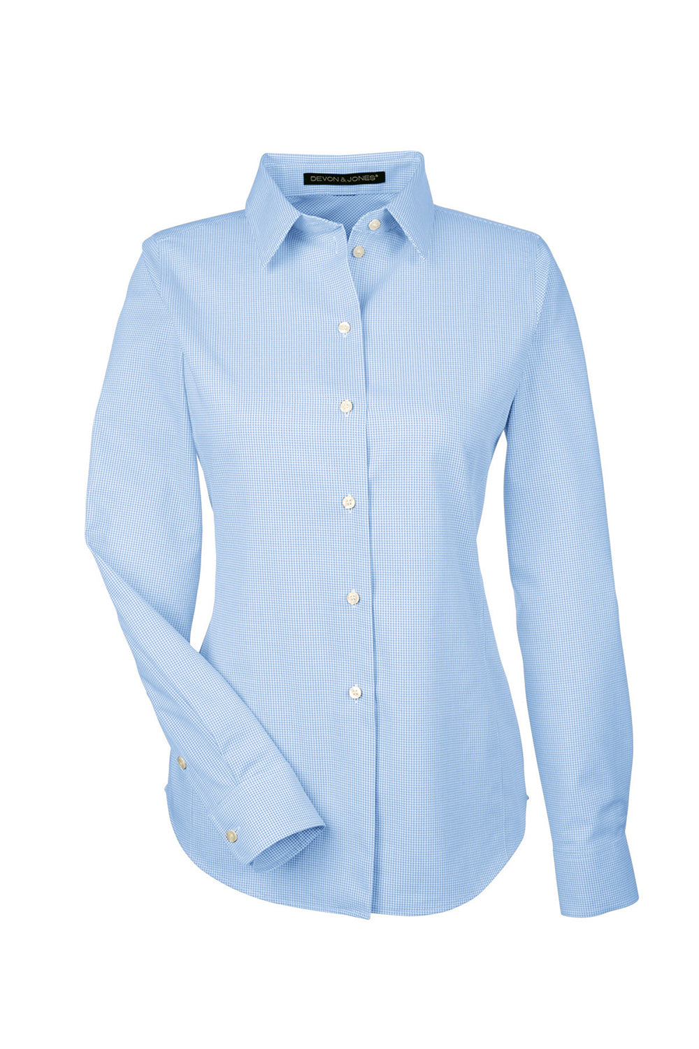 Devon & Jones DG532W Womens Crown Woven Collection Wrinkle Resistant Long Sleeve Button Down Shirt French Blue Flat Front