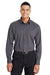 Devon & Jones DG535 Mens CrownLux Performance Moisture Wicking Long Sleeve Button Down Shirt Carbon Grey Model Front