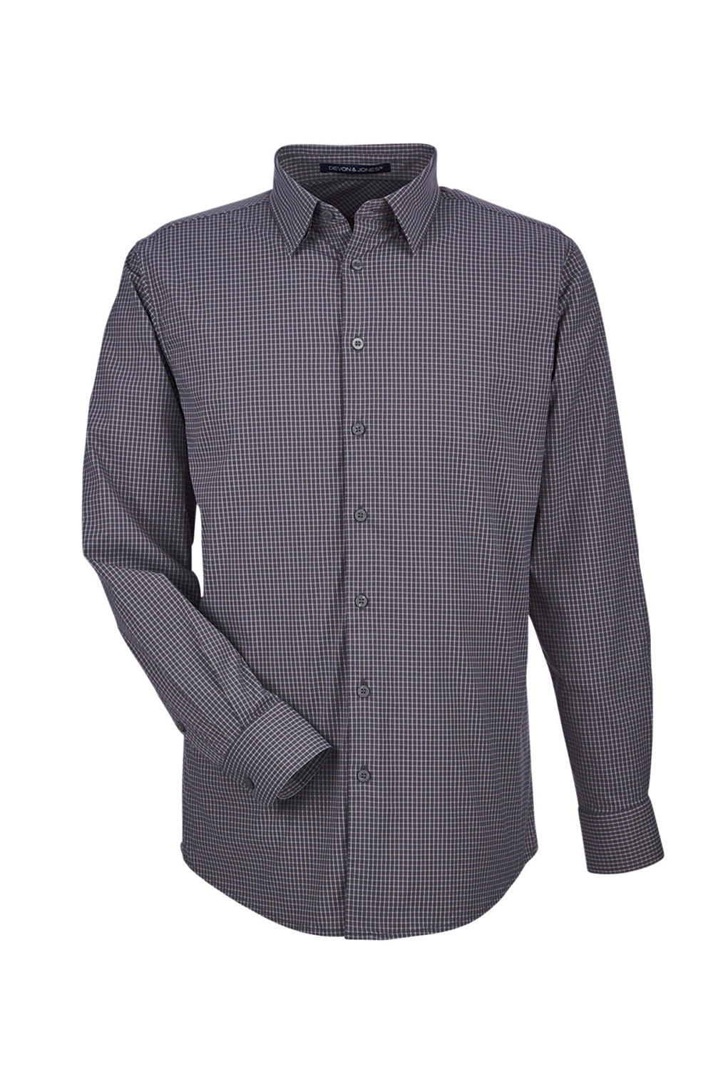 Devon & Jones DG535 Mens CrownLux Performance Moisture Wicking Long Sleeve Button Down Shirt Carbon Grey Flat Front