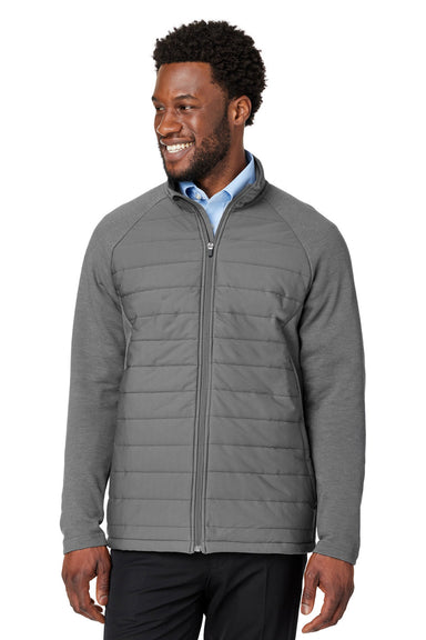 Devon & Jones DG704 Mens New Classics Charleston Hybrid Full Zip Jacket Graphite Grey Melange Model Front