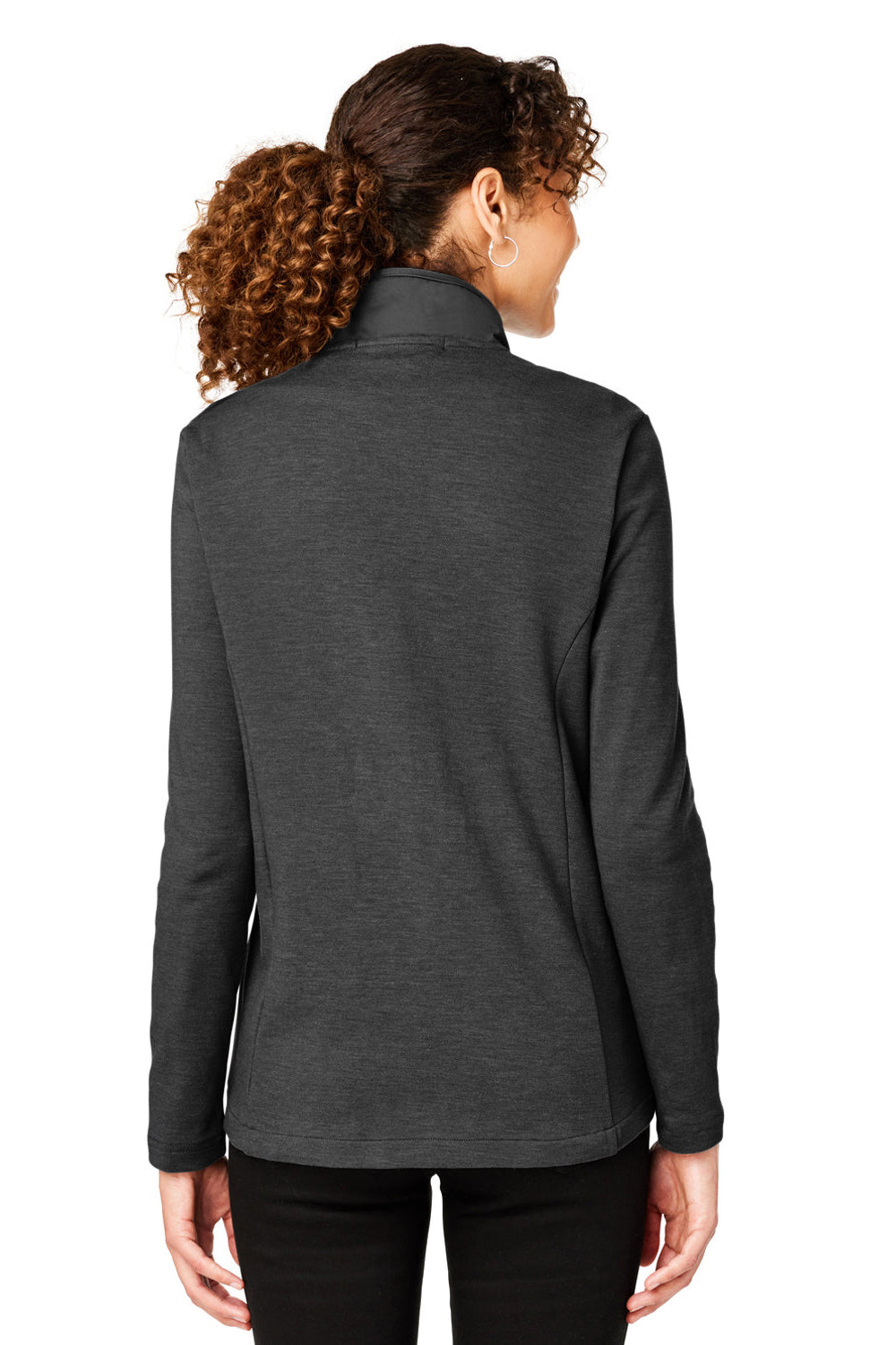 Devon & Jones DG704W Womens New Classics Charleston Hybrid Full Zip Jacket Black Melange/Black Model Back