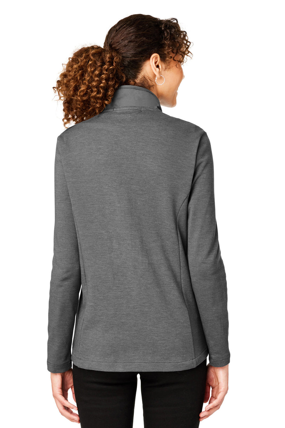 Devon & Jones DG704W Womens New Classics Charleston Hybrid Full Zip Jacket Graphite Grey Melange Model Back