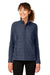 Devon & Jones DG704W Womens New Classics Charleston Hybrid Full Zip Jacket Navy Blue Melange Model Front